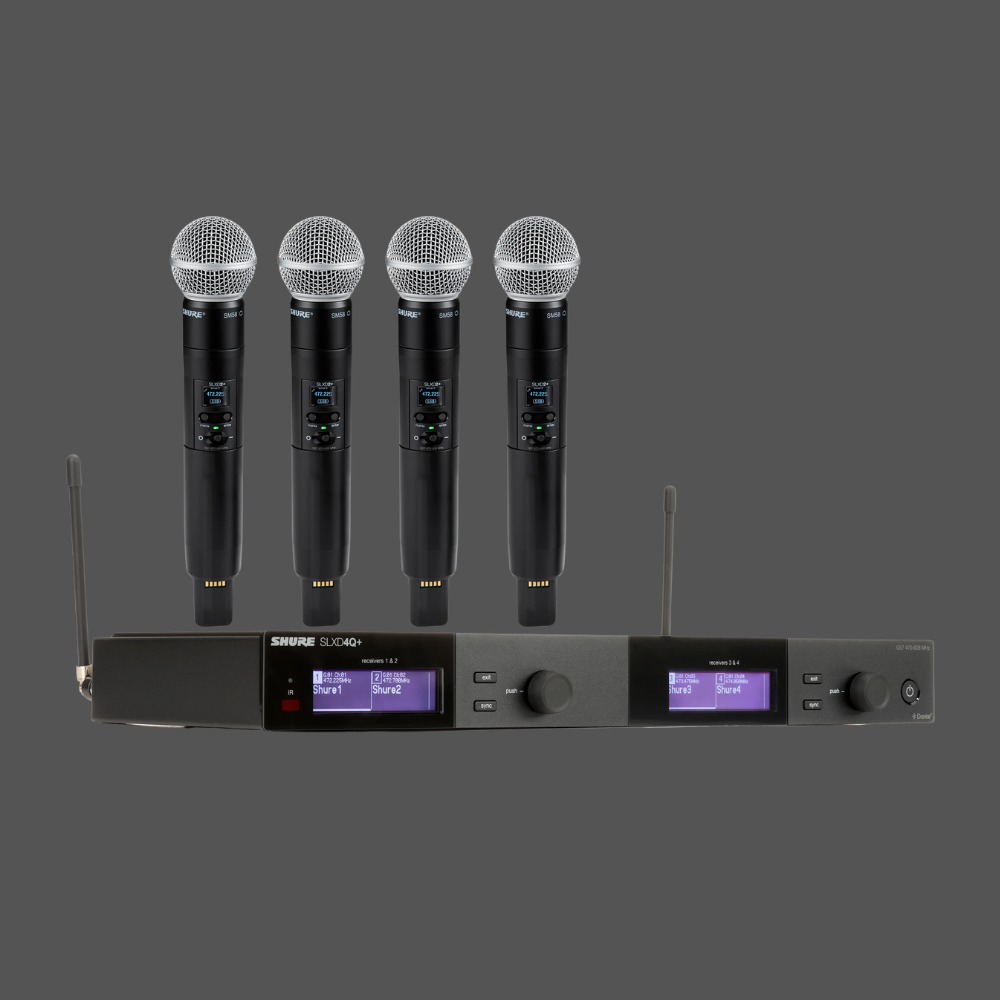 Shure SLXD4Q+ Quad Wireless SM58 Handheld System - G57 Band