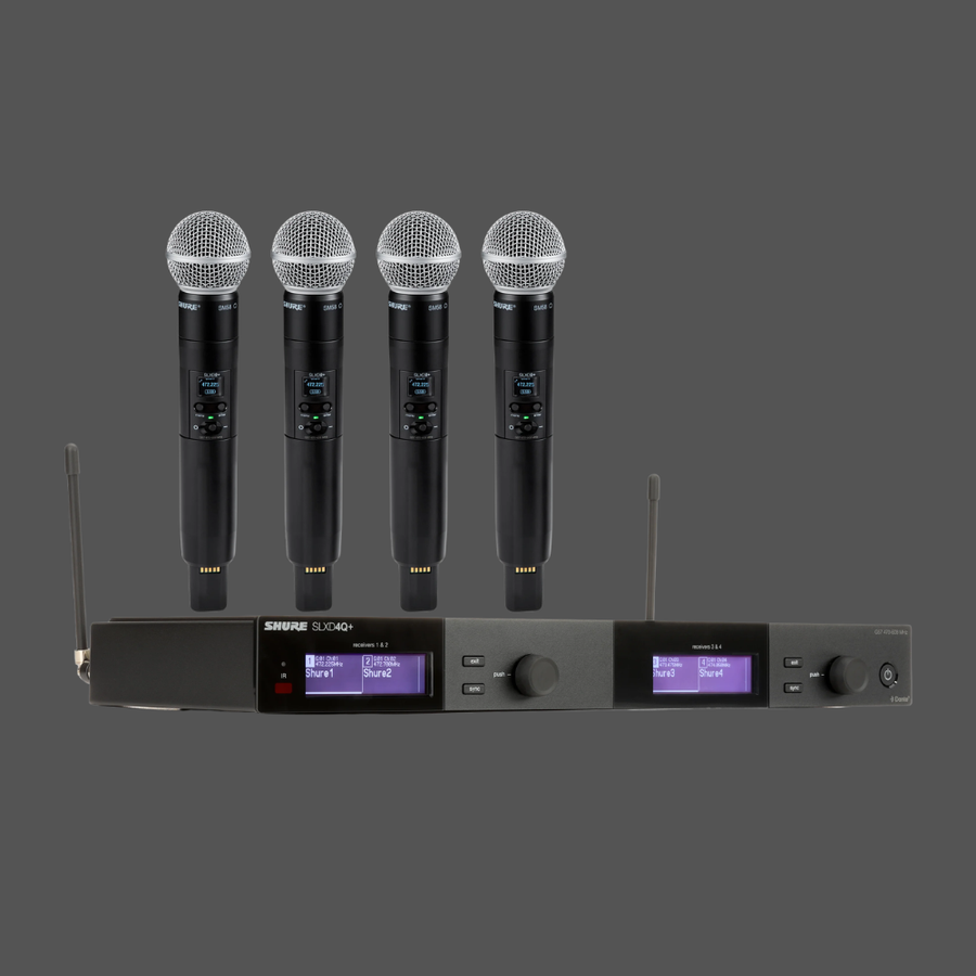 Shure SLXD4Q+ Quad Wireless SM58 Handheld System - G57 Band