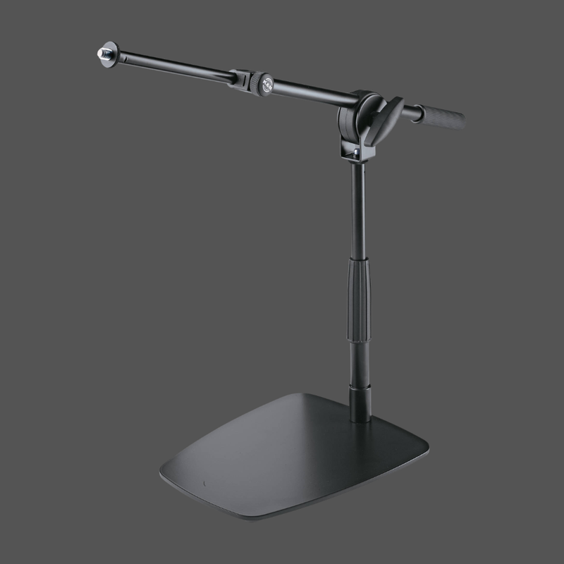 K&M 25993 Compact Floor/Tabletop Microphone Stand with Short Boom