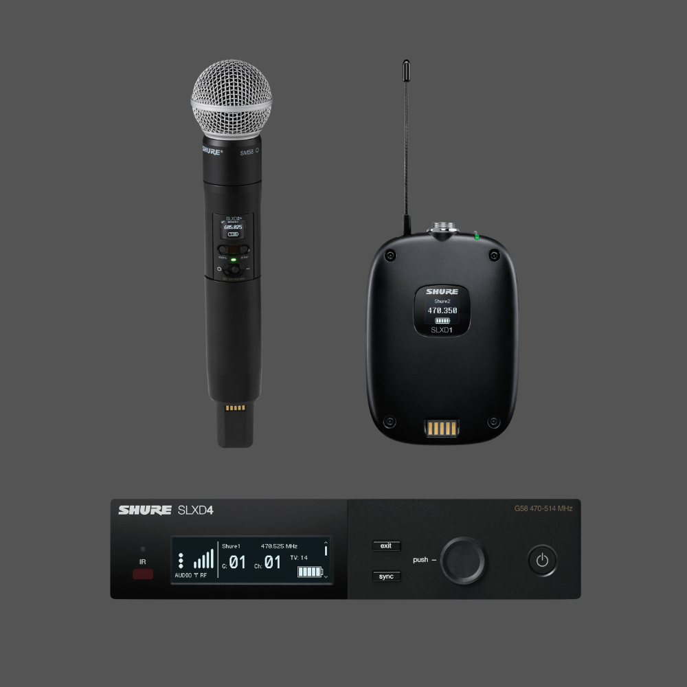 Shure SLXD4 Wireless SM58 Handheld / Bodypack System - G58 Band