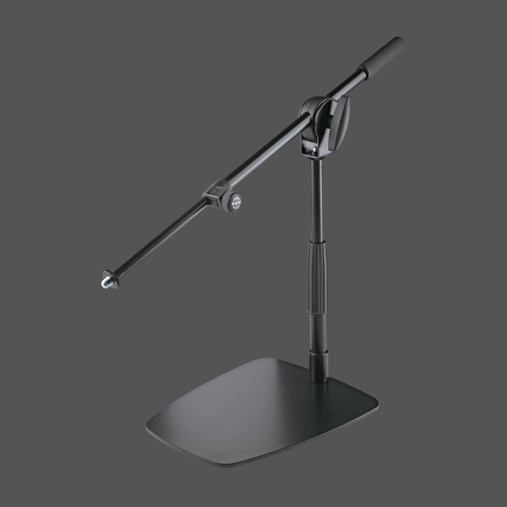 K&M 25993 Compact Floor/Tabletop Microphone Stand with Short Boom