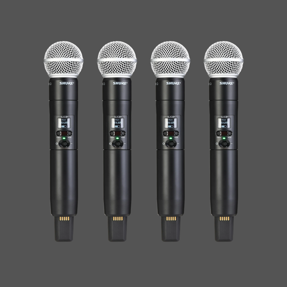 Shure SLXD4Q+ Quad Wireless SM58 Handheld System - G57 Band