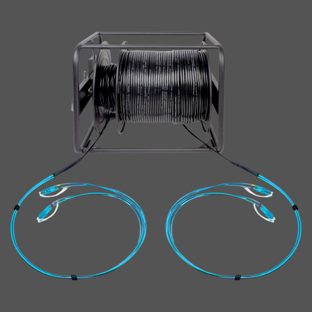 Camplex 4-Channel Tactical OM3 Multimode Fiber Reel – 1,000'