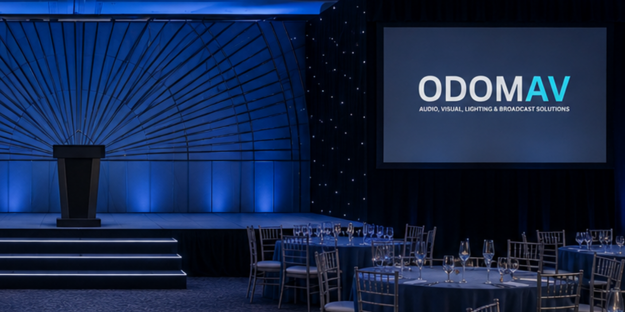 Large LED display at a professionally produced event