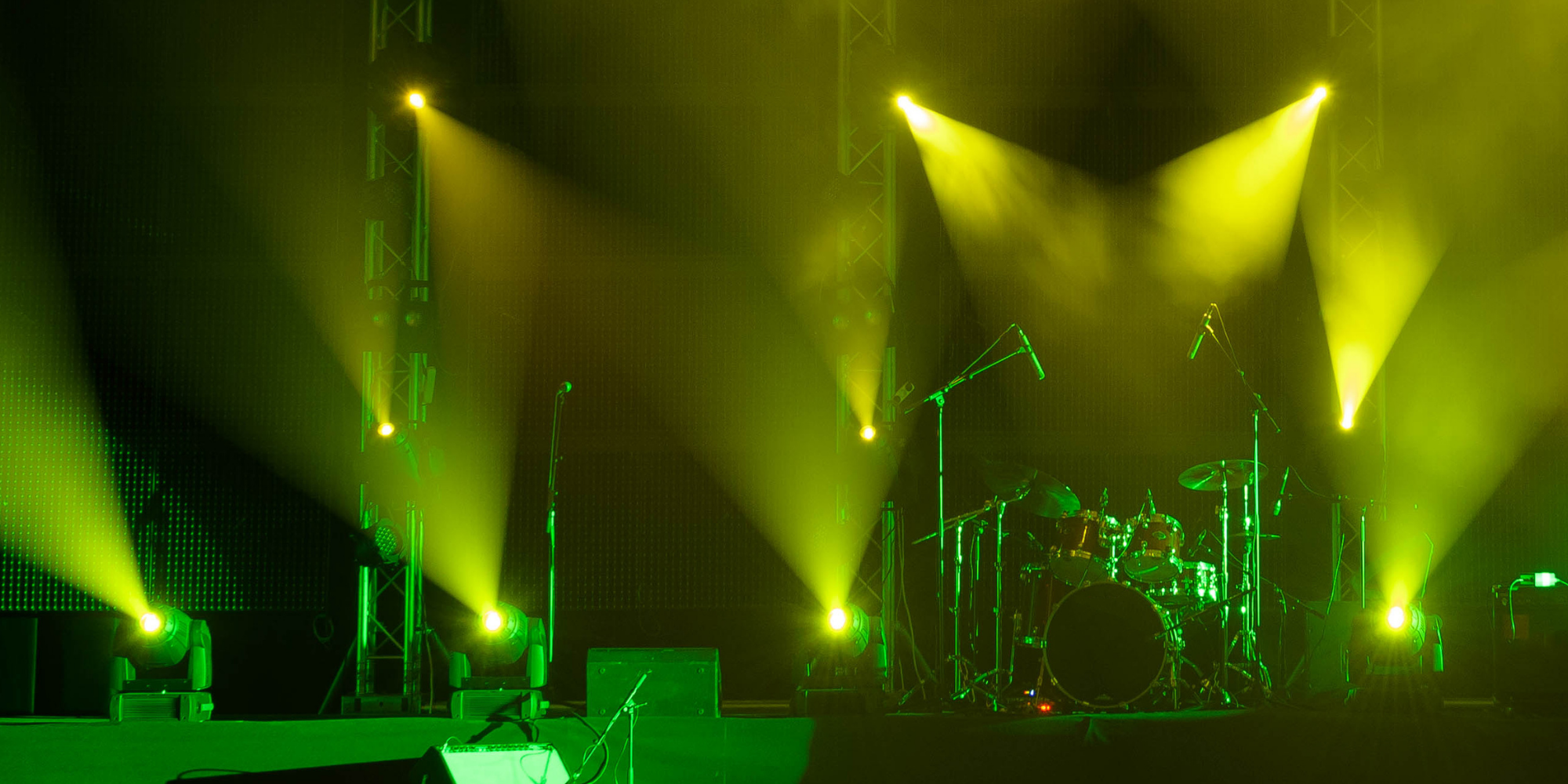 Stage illuminated by professional event lighting