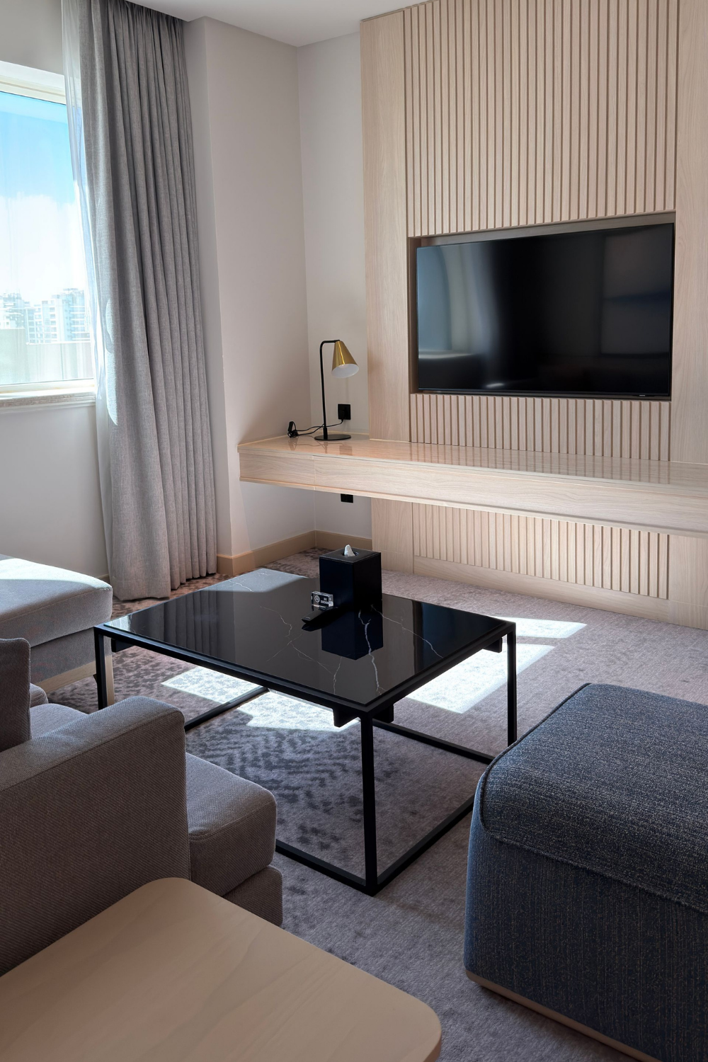 Hospitality venue with integrated audiovisual and lighting systems